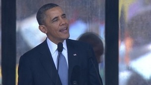 Obama leads Mandela tributes at memorial service.