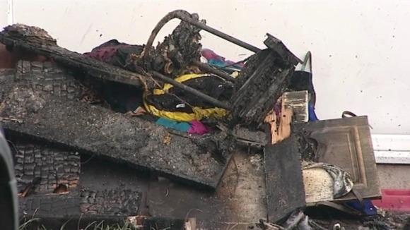 The fire devastated the property.