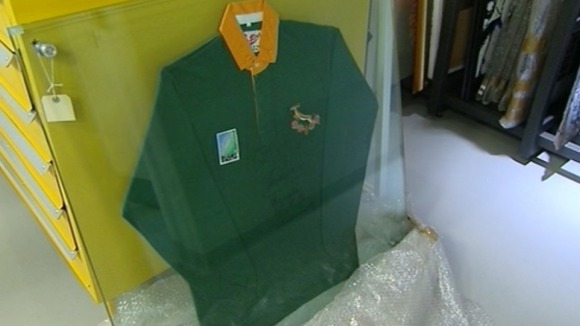 The shirt Mandela was given for the 1995 Rugby World Cup.
