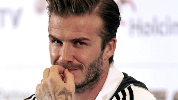 David Beckham is pictured at a news conference on November 28 2011