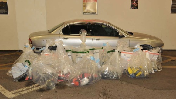 £40 million worth of Heroin was found crammed into this Jaguar car.
