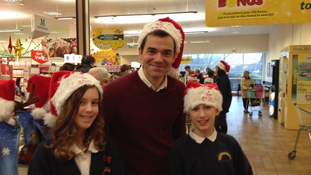 ITV News Central presenter Matt Teale with some of the young volunteers