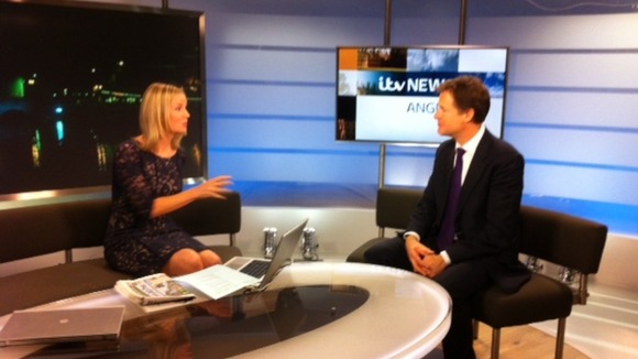 Nick Clegg talks to ITV News Anglia's Becky Jago.
