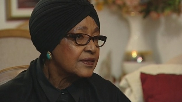 Nelson Mandela's former wife Winnie Mandela speaks to ITV News.