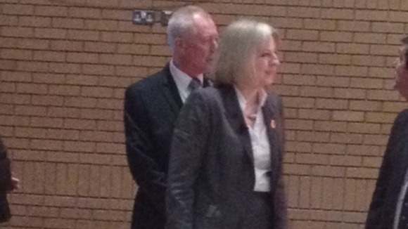 Theresa May enters conference hall