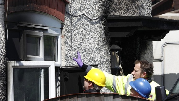 The scene of the fire in Derby.