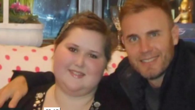 Steph Knight pictured with Gary Barlow.