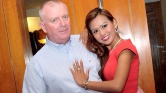 Victim Nigel Blackburn and his fiancée Pranee Rice, who grabbed a knife and ran to his rescue