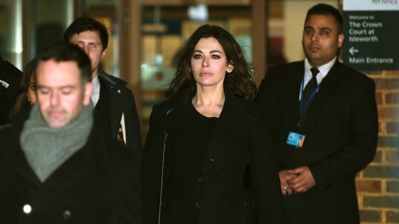 TV cook Nigella Lawson leaving Isleworth Crown Court in west London