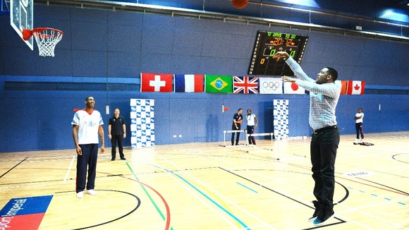 Will Smith (right) with Drew Sullivan, GB Basketball captain.
