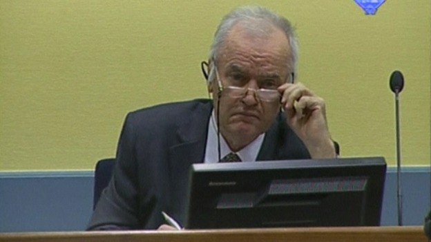 Ratko Mladic is on trial at a war crimes court in The Hague.