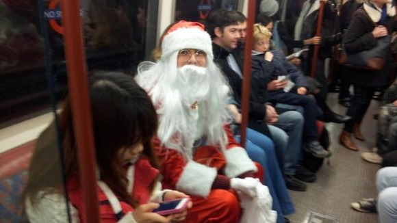 En route to Santacon, London