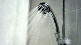 Shower head with water flowing