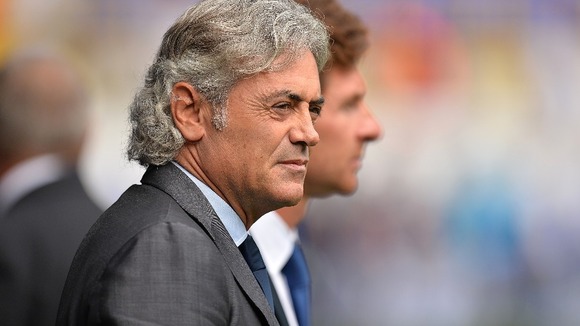 Tottenham Hotspur Technical Director Franco Baldini (front) stands with manager Andre Villas Boas
