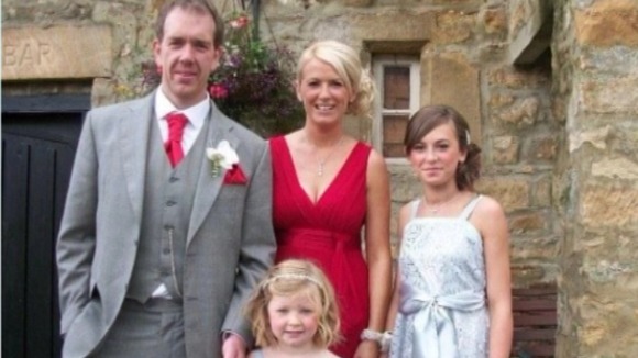 The Dargue family at a wedding before he fell ill.