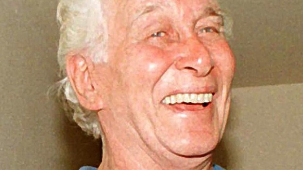 Ronnie Biggs seen celebrating his 69th birthday on August 8, 1998.