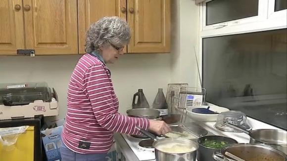 Rough sleepers are provided with a hot meal.