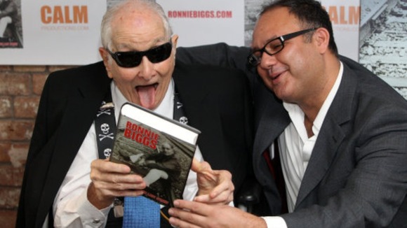 Ronnie Biggs launches his autobiography alongside his son Mike two years ago.