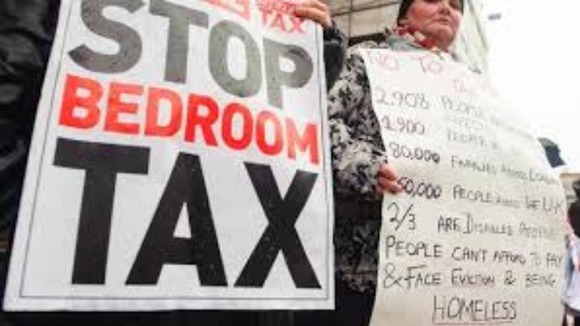 Anti-bedroom tax campaigners protesting in Barnsley