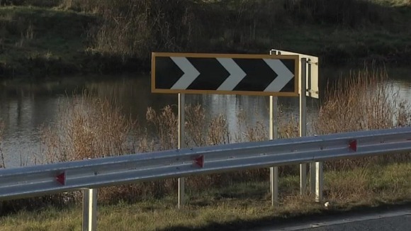 The new barrier in place.