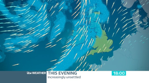 Wet and windy weather this evening