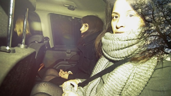 Sisters Elisabetta and Francesca Grillo leaving court after being cleared of fraud.