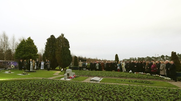 The memorial service to mark the 25th anniversary of the Lockerbie bombing at the memorial site at Dryfesdake Cemetery in Lockerbie
