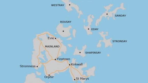 Map of Orkney area