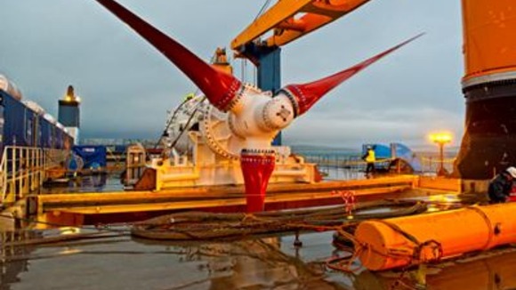Tidal turbine installation at Orkney