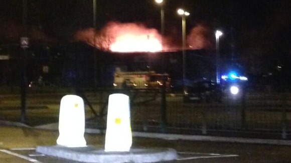 50 firefighters are tackling the blaze at Strykers Bowling