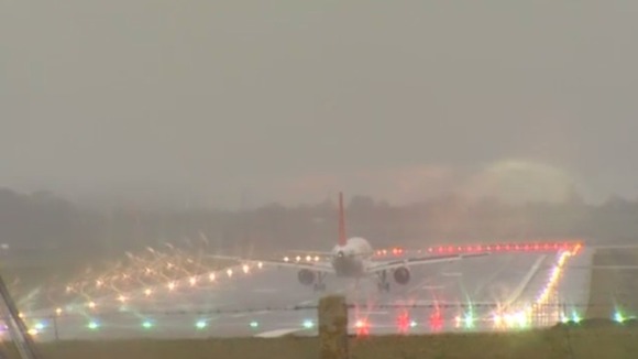 Three aircraft were captured by ITV News Central attempting to land at Birmingham Airport
