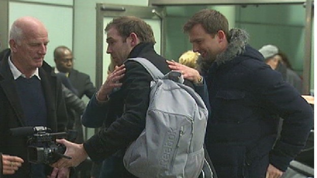 Freelance journalist and film maker Kieron Bryan returns home from his jail ordeal