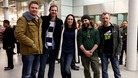 Five of the six Britons held in Russian jail pose for pictures upon their return to London