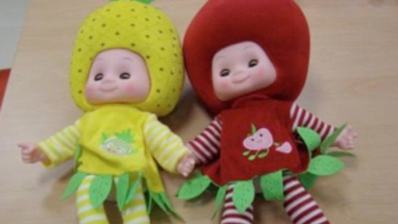 Some of the 'fruit-head' design of dolls