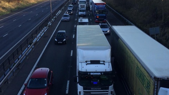 The crash led to heavy congestion.