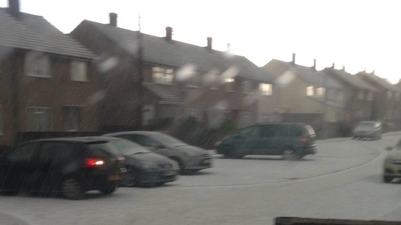 Melbourn in south Cambridgeshire during Friday's hail shower.