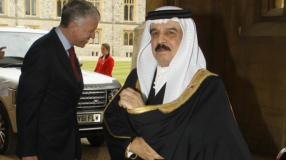 The King of Bahrain arrives at the Jubilee lunch