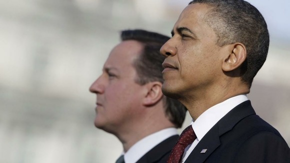 President Barack Obama and British Prime Minister David Cameron outside the White House in March 2012