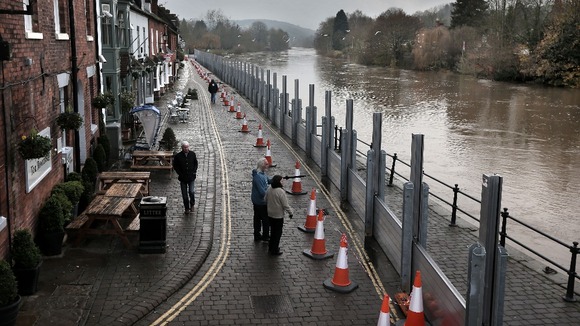 Flood defences in Bewdley, Worcestershire