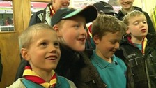 A group of young scouts