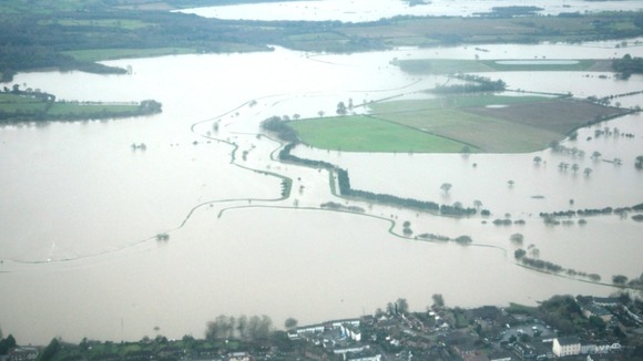 Farmland under water in Arun Valley