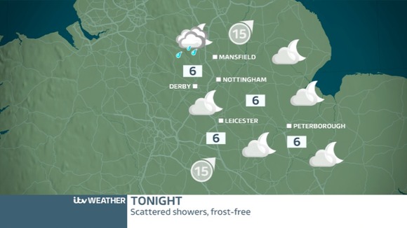 TONIGHT EAST MIDLANDS - Mostly dry