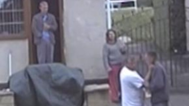 CCTV footage of Craig Kinsella being held by the throat.