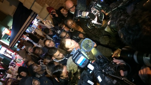 Mark Duggan's aunt Carole Duggan speaks to press in Tottenham.