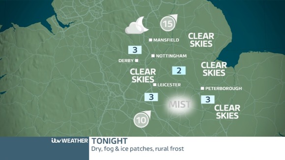 TONIGHT EAST MIDLANDS - Mist patches