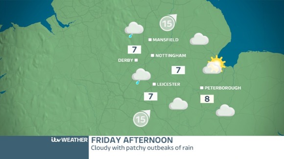 EAST MIDLANDS FRIDAY - Turning cloudy and wet