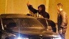 Controversial French humorist Dieudonne M'bala M'bala waves to fans at the Zenith concert hall in Nantes.
