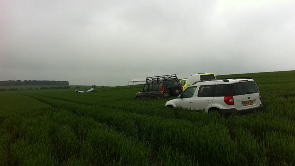 The Mini-Max plane came down in a field near Royston