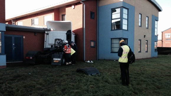 Emergency crews were called to the Leasowes Care Centre on Oldbury Road after the collision this morning.