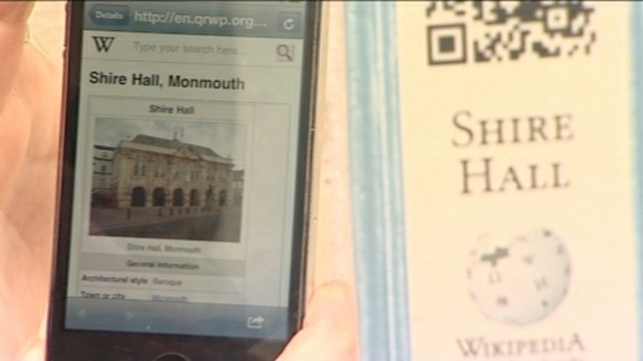 smartphone using QRpedia codes